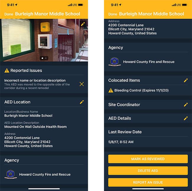 PulsePoint AED Reported Issue