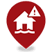 Flooding map pin.