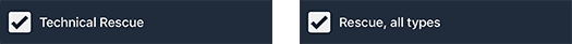 Notification checkboxes for Technical Rescue.